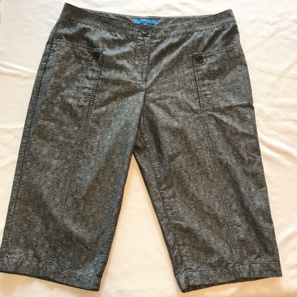 Derek Lam Pants - Derek Lam Design Nation Gray Bermuda Dress Shorts Tweed Striped Women Sz 16